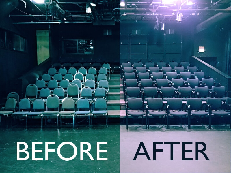 Before and after at Theatre Puget Sound