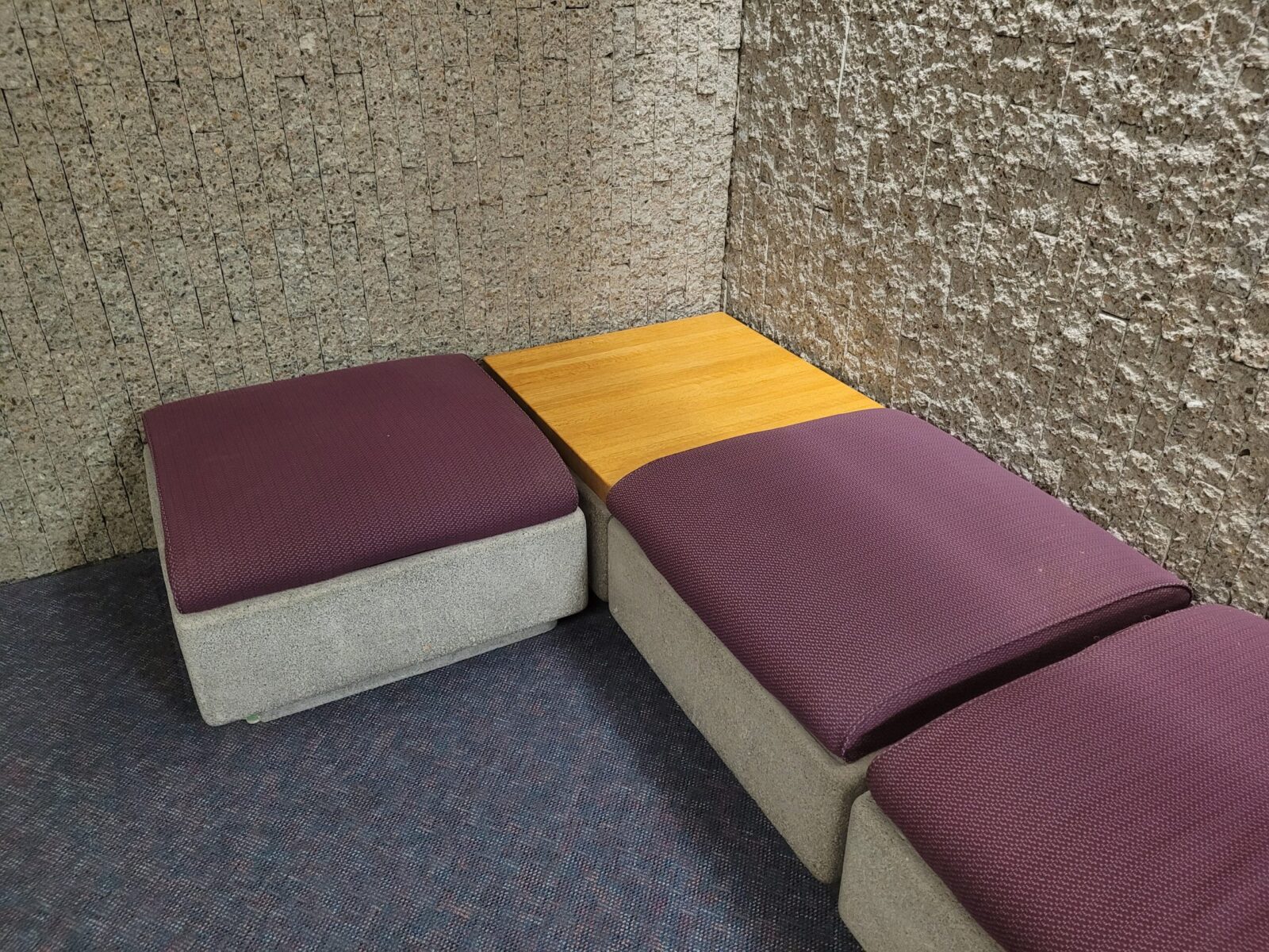 Concrete square bench, with cushion or wood top